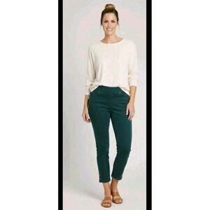 Chicos Womens Pull-On Ankle Jeggings Studded Dark Teal Size 8 1R 30x26 NWT‎